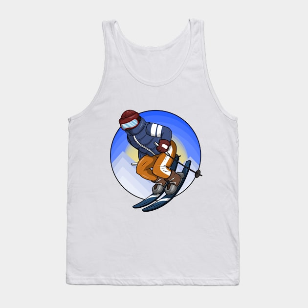 Ski jumper with Skis Ski hat and Glasses Tank Top by Markus Schnabel